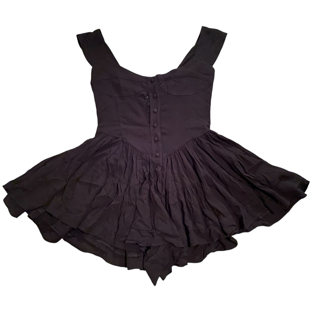 *DAMAGED* NWT vanessa mooney the elisabeth romper dress black, size S